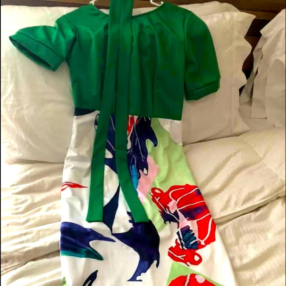 A ladies dress knee length in a medium.